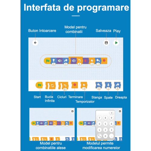 Jucarie educativa si interactiva STEM, set de constructie Masina Jeep cu 542 piese, telecomanda si control prin telefon, +6