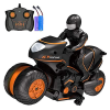 Jucarie motocicleta Drift Stunt, rotatie 360 grade, control prin telecomanda, 2.4GHz, 20m, Portocaliu
