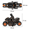 Jucarie motocicleta Drift Stunt, rotatie 360 grade, control prin telecomanda, 2.4GHz, 20m, Portocaliu