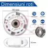 Roti inline cu LED fara baterii, fabricate din PU, compatibile cu axe de 6 mm si 8 mm