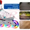 Roti inline cu LED fara baterii, fabricate din PU, compatibile cu axe de 6 mm si 8 mm