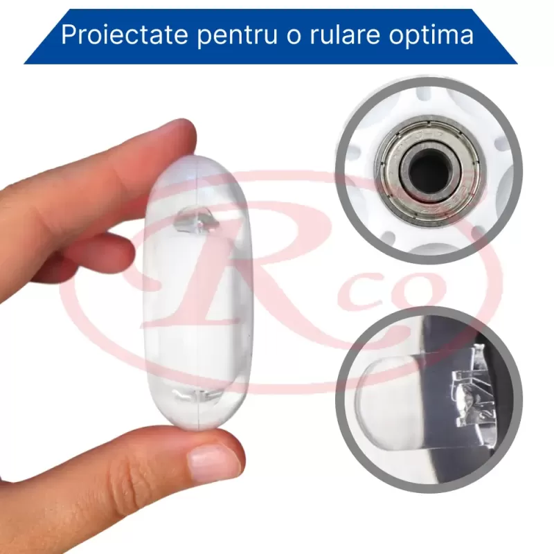 Roti inline cu LED fara baterii, fabricate din PU, compatibile cu axe de 6 mm si 8 mm