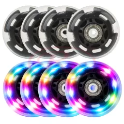 Roti role inline cu lumini LED 70mm / 84A, ABEC7, PU, set 8 bucati, pentru interior & exterior