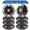 Roti role inline cu lumini LED 70mm / 84A, ABEC7, PU, set 8 bucati, pentru interior & exterior