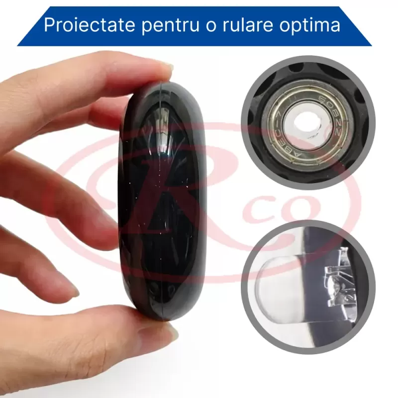 Roti role inline cu lumini LED 70mm / 84A, ABEC7, PU, set 8 bucati, pentru interior & exterior