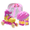 Set role reglabile pentru copii, pozitionarea multipla a rotilor, marime 30-33, Roz