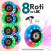 Role reglabile RCO, marimea 35-38, rulmenti ABEC 7, sasiu aluminiu, set reserve 8 roti PU cu LED-uri