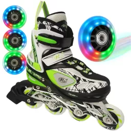 Role reglabile RCO, marimea 35-38, rulmenti ABEC 7, sasiu aluminiu, set reserve 8 roti PU cu LED-uri