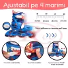 Set role reglabile pentru copii cu pozitionarea multipla a rotilor cu luminite, marime 25-28, Albastru