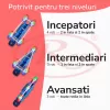 Set role reglabile pentru copii cu pozitionarea multipla a rotilor cu luminite, marime 25-28, Albastru