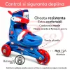 Set role reglabile pentru copii cu pozitionarea multipla a rotilor cu luminite, marime 25-28, Albastru