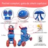Set role reglabile pentru copii cu pozitionarea multipla a rotilor cu luminite, marime 25-28, Albastru
