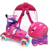 Set role reglabile pentru copii cu pozitionarea multipla a rotilor cu luminite, marime 29-32, Fucsia