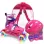 Set role reglabile pentru copii cu pozitionarea multipla a rotilor cu luminite, marime 29-32, Fucsia