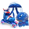 Set role reglabile pentru copii cu pozitionarea multipla a rotilor cu luminite, marime 29-32, Albastru