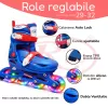 Set role reglabile pentru copii cu pozitionarea multipla a rotilor cu luminite, marime 29-32, Albastru