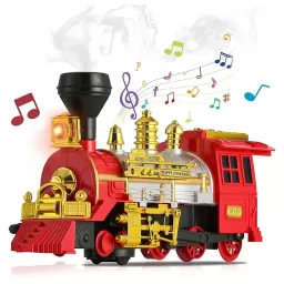 Locomotiva tren cu aburi, sunet si lumini, 30 x 15 x 9 cm
