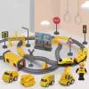 Circuit tren electric Engineering cu accesorii, 92 piese, DIY, +3 ani