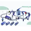 Circuit tren electric Police cu accesorii, 92 piese, DIY +3 ani