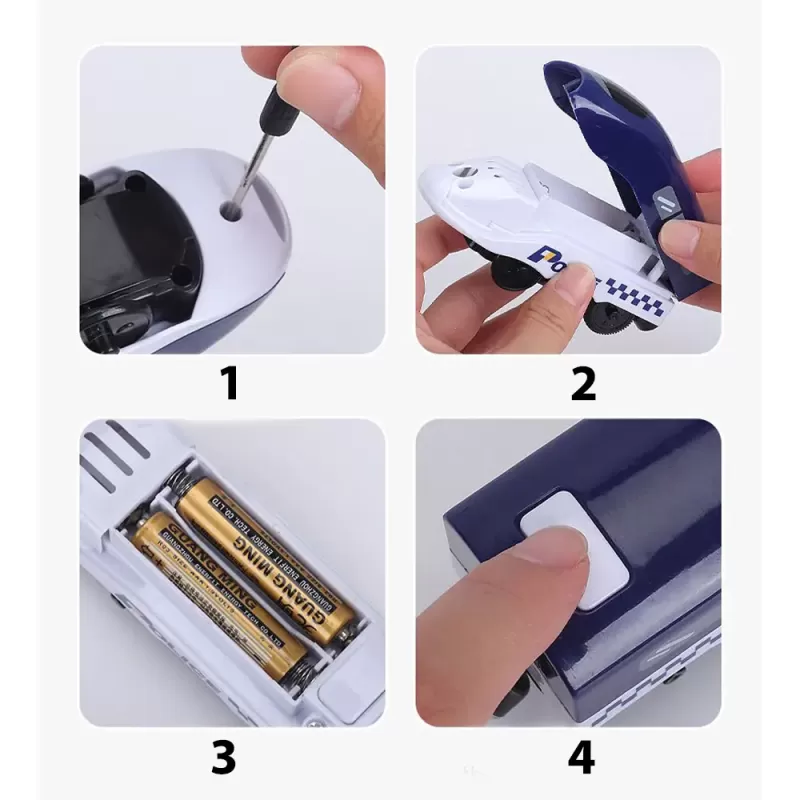 Circuit tren electric Police cu accesorii, 92 piese, DIY +3 ani