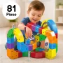 Circuit Trenulet Electric 3D Magnetic – 81 Piese, USB, Lumini | Set Constructie STEM pentru Copii, TR1020