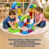 Circuit Trenulet Electric 3D Magnetic – 81 Piese, USB, Lumini | Set Constructie STEM pentru Copii, TR1020