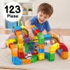 Circuit Trenulet Electric 3D Magnetic – 123 Piese, USB, Lumini | Set Constructie STEM pentru Copii, TR1021