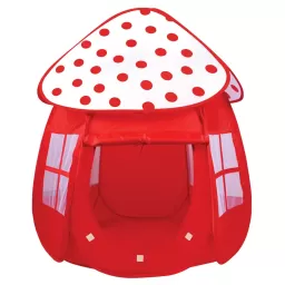Cort de joaca pentru copii in forma de ciupercuta, rosu, pop-up, 86x86x110 cm