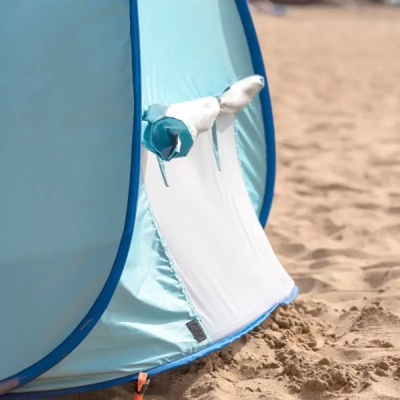 Cort Plaja Pentru Copii Cu Mini Piscina, Protectie Solara, Pop Up, Bleu, 117x79x70cm