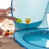 Cort Plaja Pentru Copii Cu Mini Piscina, Protectie Solara, Pop Up, Bleu, 117x79x70cm