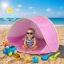 Cort Pop-Up pentru copii RCO cu mini piscina, protectie UV 50, husa transport, 117 x 79 x 70 cm, roz