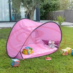 Cort Plaja Pentru Copii Cu Mini Piscina, Protectie Solara, Pop Up, Pink, 117x79x70cm