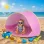 Cort Plaja Pentru Copii Cu Mini Piscina, Protectie Solara, Pop Up, Pink, 117x79x70cm