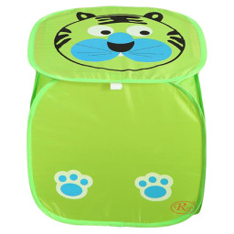 Cos depozitare cu capac pentru jucarii, Pop Up, Tigrisor Verde, verde, poliester, 43cm