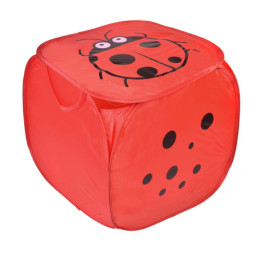 Cos depozitare cu capac pentru jucarii, Pop Up, Buburuza, poliester, 43cm