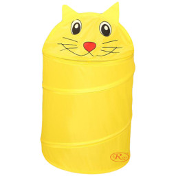 Cos pliabil pentru depozitare jucarii, Pop Up, Pisicuta Galbena, poliester, 55 cm