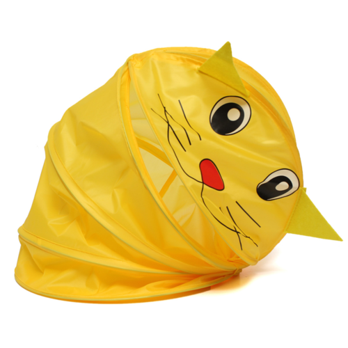 Cos pliabil pentru depozitare jucarii, Pop Up, Pisicuta Galbena, poliester, 55 cm