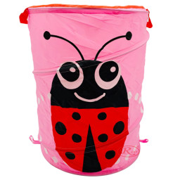 Cos pliabil pentru depozitare jucarii, Pop Up,  Buburuza Roz, poliester, 55 cm