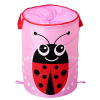 Cos pliabil pentru depozitare jucarii, Pop Up,  Buburuza Roz, poliester, 55 cm
