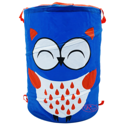 Cos pliabil pentru depozitare jucarii, Pop Up, Bufnita, poliester, 55 cm