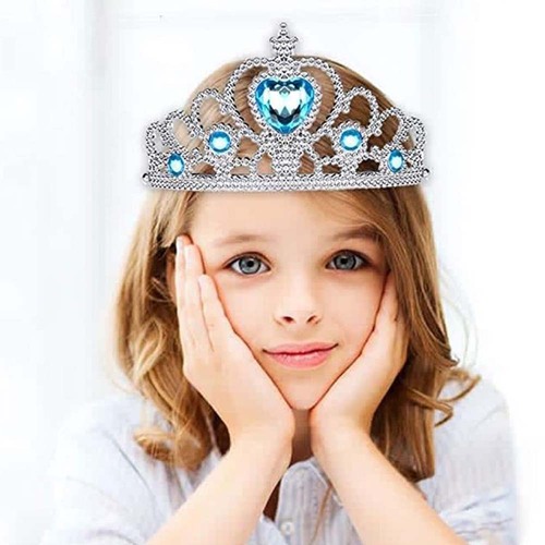 Set Tiara cu bagheta magica, coliere, bratari, cercei si inele, din plastic, pentru printese, 9 piese