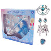 Set Tiara cu bagheta magica, papucei, colier, cercei si inele, din plastic, pentru printese, 7 piese