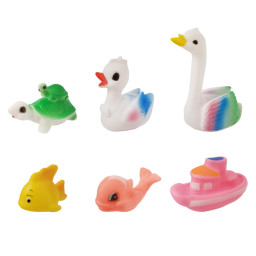 Set jucarii de baie din cauciuc moale, culori diverse, mix 6 bucati, 6.5-12 cm