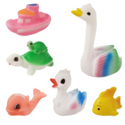 Set jucarii de baie din cauciuc moale, culori diverse, mix 6 bucati, 6.5-12 cm