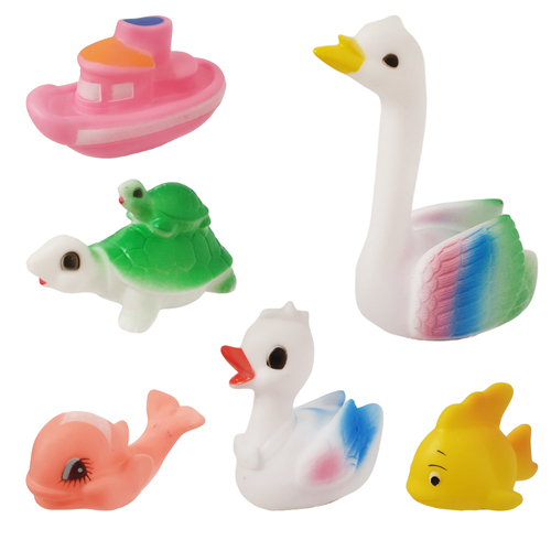 Set jucarii de baie din cauciuc moale, culori diverse, mix 6 bucati, 6.5-12 cm