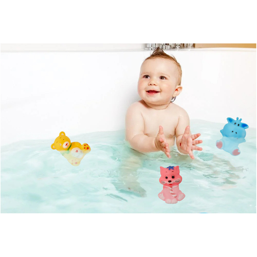 Set jucarii de baie din cauciuc moale, 3 buc, 9 cm