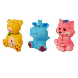 Set jucarii de baie din cauciuc moale, 3 buc, 9 cm
