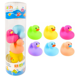 Set jucarii de baie din cauciuc moale, 6 ratuste, multicolore, 6 cm