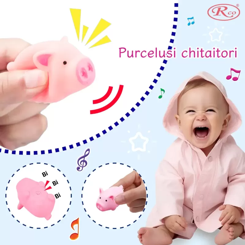 Set jucarii pentru baie, Familia Porcusorilor RCO®, 3+ ani