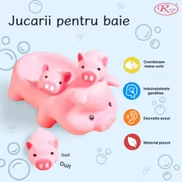 Set jucarii pentru baie, Familia Porcusorilor RCO®, 3+ ani